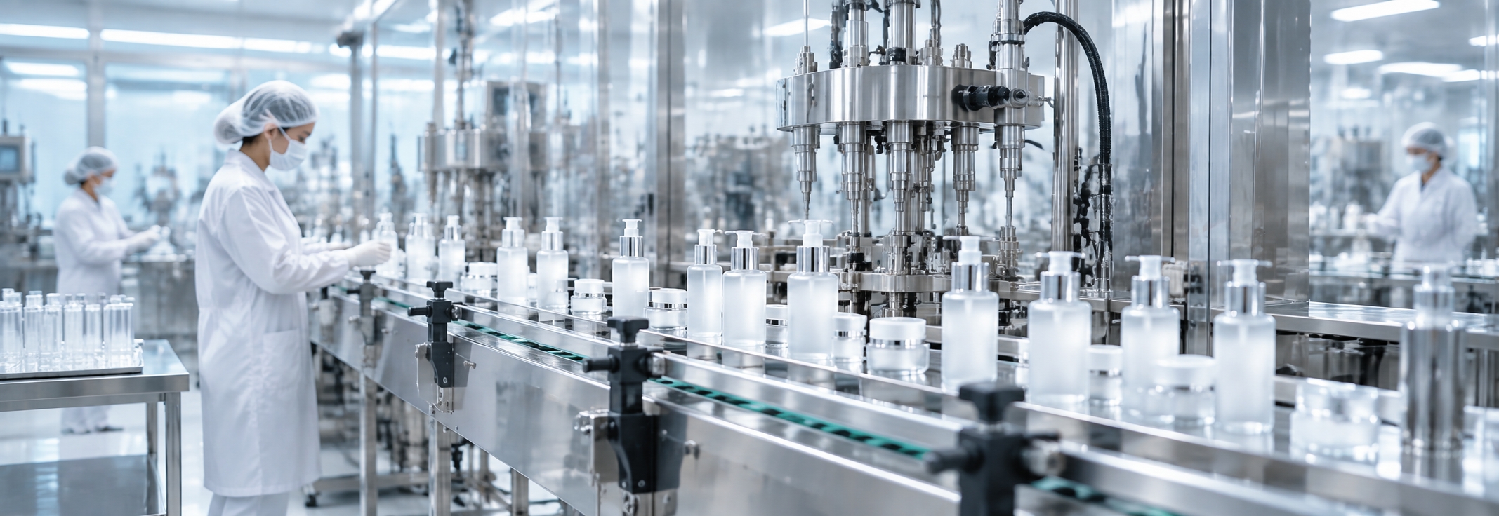 Cosmetics production line processing factory